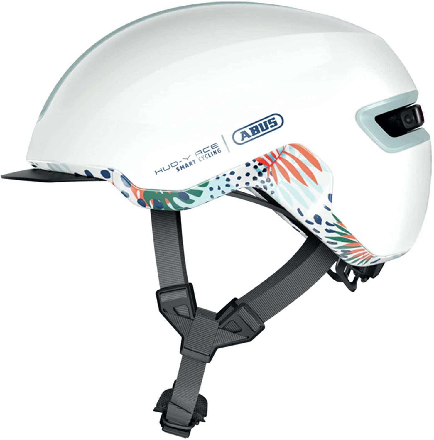 ABUS HUD-Y City- Fahrradhelm - Flower White Shiny 1 ABUS HUD-Y City- Fahrradhelm - Flower White Shiny