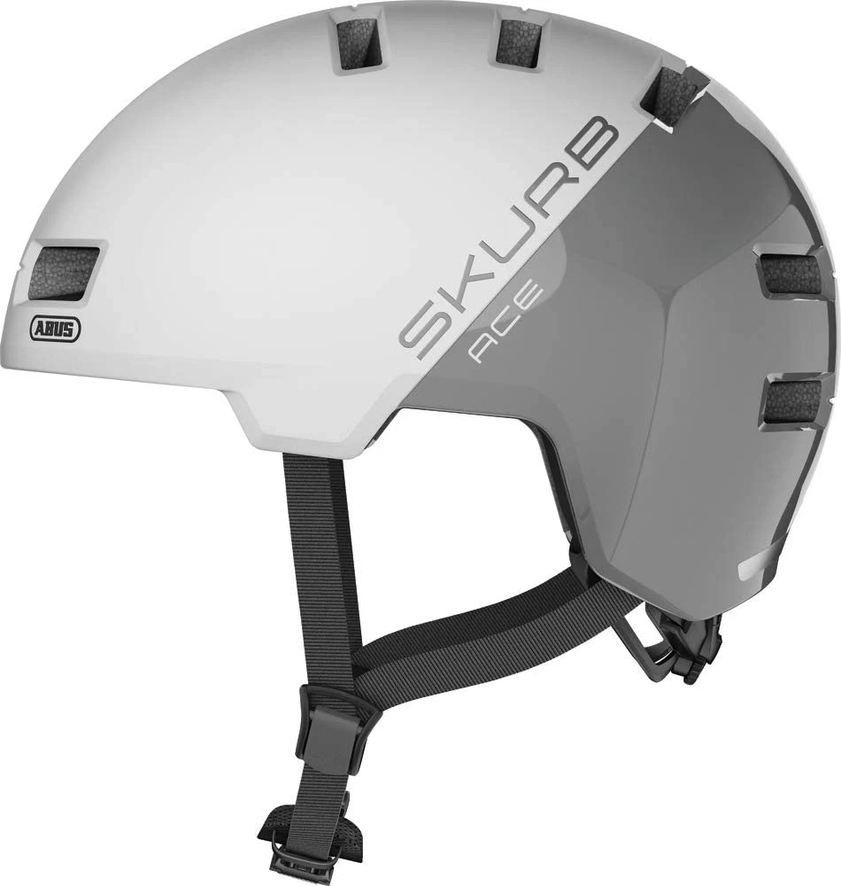 ABUS Skurb ACE Fahrradhelm Skatehelm-silver White 1 ABUS Skurb ACE Fahrradhelm Skatehelm-silver White