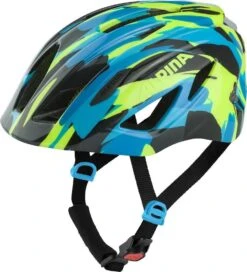 Alpina Pico Flash Kinder Fahrradhelm - Neon Blue Green Gloss (glänzend)