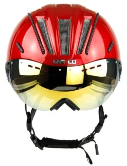 CASCO Roadster Plus Visier Fahrradhelm - Rot Glanz -Fahrradhelme Store CASCO ROADster Plus Glossy Red Visor Sunset front rgb 04 3628