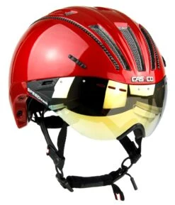 Fahrradhelme Store -Fahrradhelme Store CASCO ROADster Plus Glossy Red Visor Sunset persp rgb 04 3628